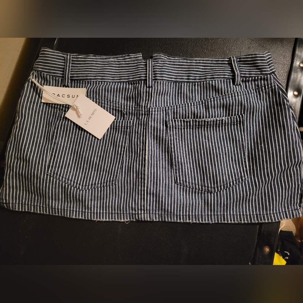 Pac sun Jean mini skirt with strips